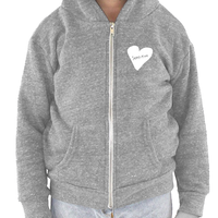 Sensitive Heart, Toddler Triblend Fleece Unisex Zip Hoodie (7 colors available)