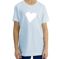 Organic Youth T-Shirt, White Heart (7 colors available)